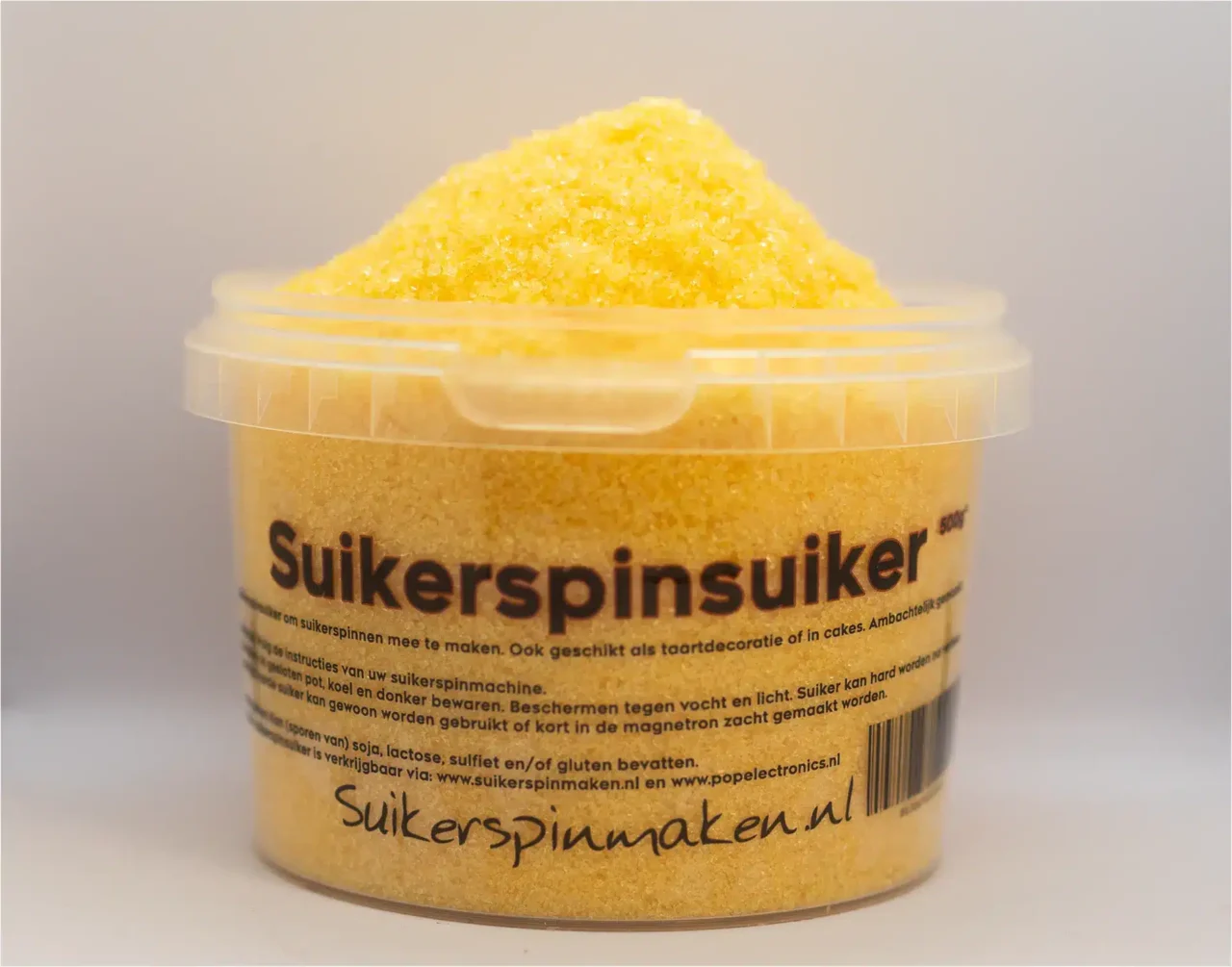 Suikerspinsuiker geel - Ananassmaak